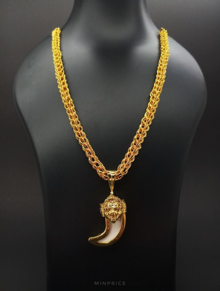 Lion tooth deals gold pendant