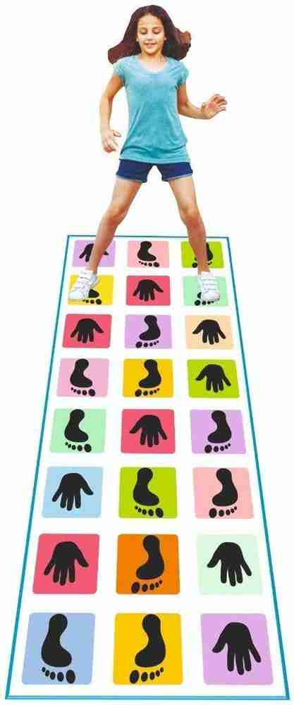 shopviashipping Jumbo Hopscotch Hands Feet Play Mat for Jumping Activity for Indoor and Outdoor Fun for Kids and Adults Washable Foldable Multi Color Jumbo Hopscotch Hands