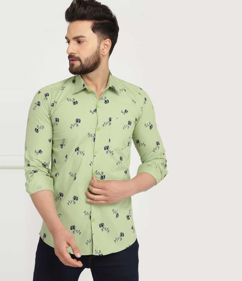 light green printed shirt