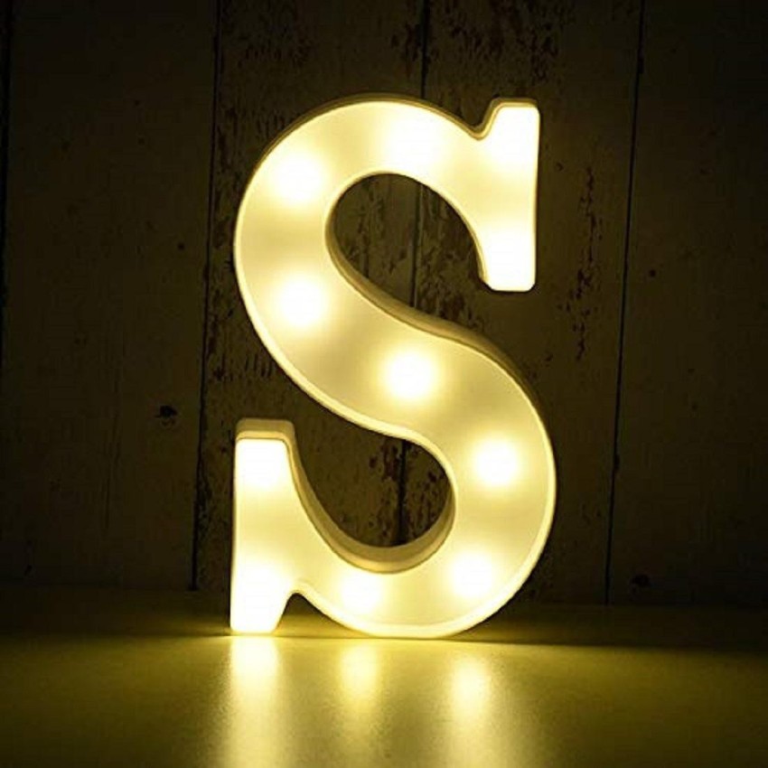 BOOKMYBALLOONS LED Marquee Letter Lights Sign; Light Up Alphabet Letters  for Wedding Birthday Party Christmas Home Bar Decoration; Warm White  (Letter-T, 10Inch) Night Lamp Price in India - Buy BOOKMYBALLOONS LED  Marquee