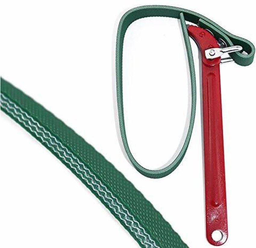Unique Bargains Red Green Adjustable Faux Leather Oil Filter Strap Wrench  Spanner for Motorcycle 