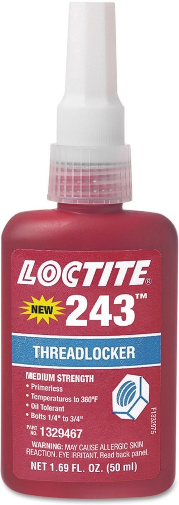 Loctite 1329467 243 Blue Medium Strength Threadlockers, 1.69 Ounces, 50 mL,  3/4 Thread