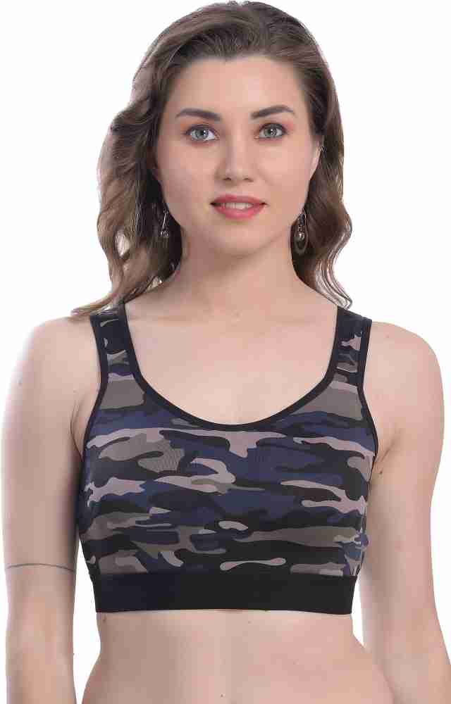 Buy StyFun (Gift Wrapped Packing) Military Army Print Sports Bra for Women  Combo Pack Gym Yoga Running Dancing Active wear Workout Girls Everyday bra,  Pack of 3 Bras Cup-B Women Sports Non Padded Bra Online at Best Prices in  India
