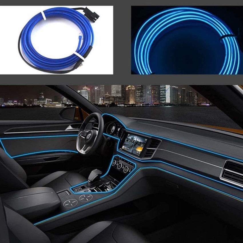 EliteAuto Premium Ambient Light BLUE 5 Meter EL Wire Car Interior Light  Ambient Neon Light , Strip