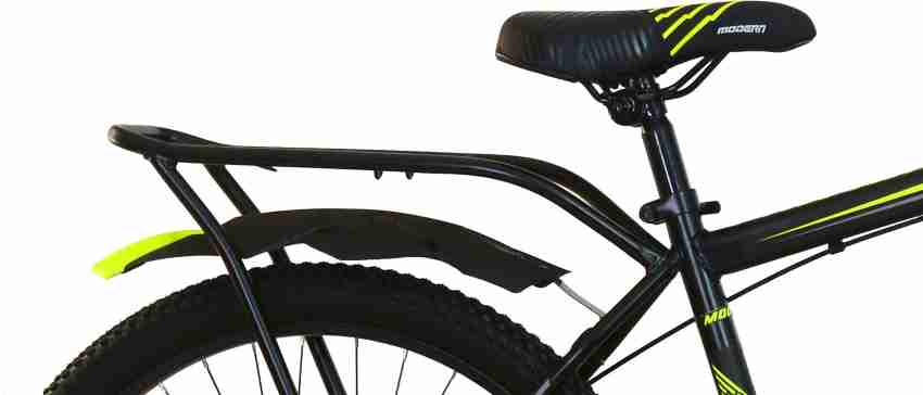 MODERN 26T Cycle Mountain Bike In Built Carrier Matte Black 26 T