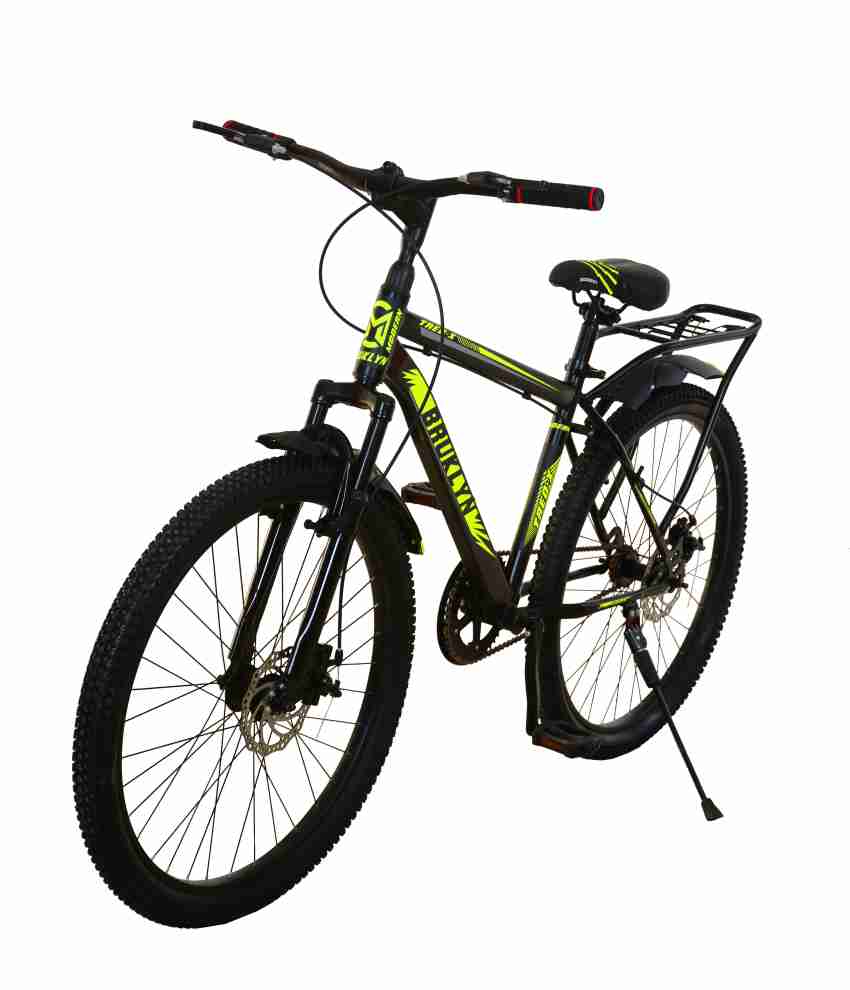 MODERN 26T Cycle Mountain Bike In Built Carrier Matte Black 26 T