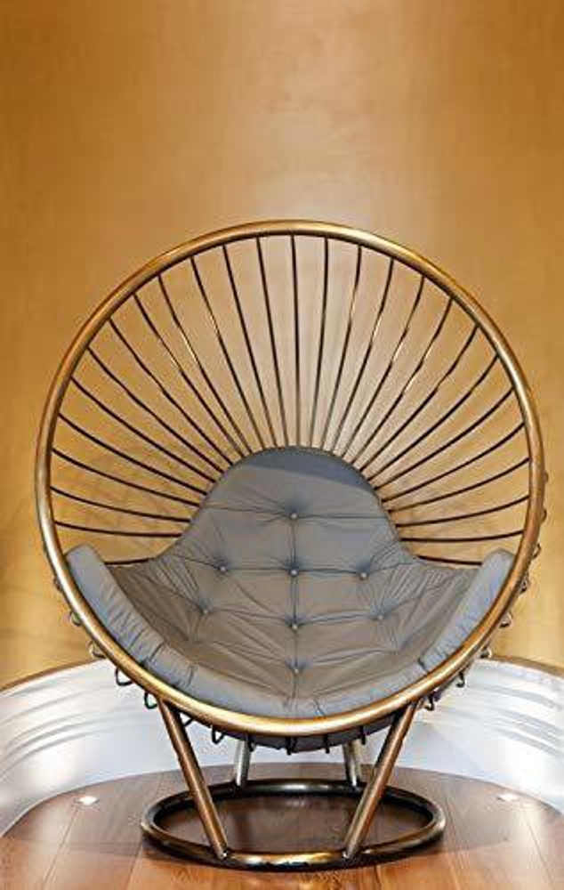 Smarts collection Iron Bubble Chair with Slim Form Seat Cushion