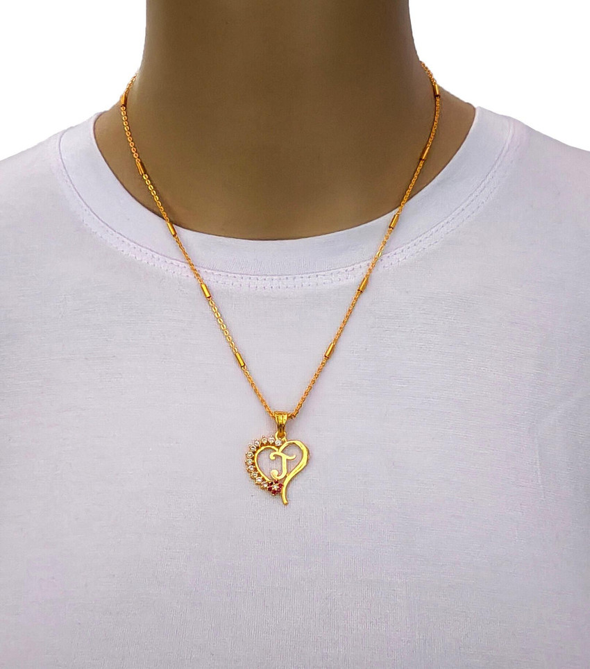 Jewel WORLD J letter locket pendants Alphabet Name Gold Plated Alloy New Model Design With 19 inch chain for girls Women Gold plated Alloy Price in India Buy Jewel WORLD J letter locket