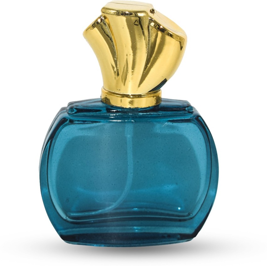 Perfume blue best sale bottle gold top