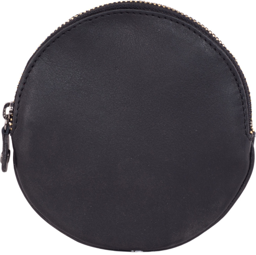 Bamsu Genuine Leather Round Small Bag Purse Wallet For Men and Women Coin Purse Black Price in India Flipkart