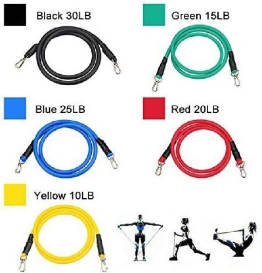 Buy Shopeleven 11 in 1 Power Resistance Band, Resistance Toning Tube Set of  Foam Handles, for Home Gym, Workout and Body Stretching Power Lifting, for  Men-Woman (Multicolor) (Multicolor) Online at Best Prices