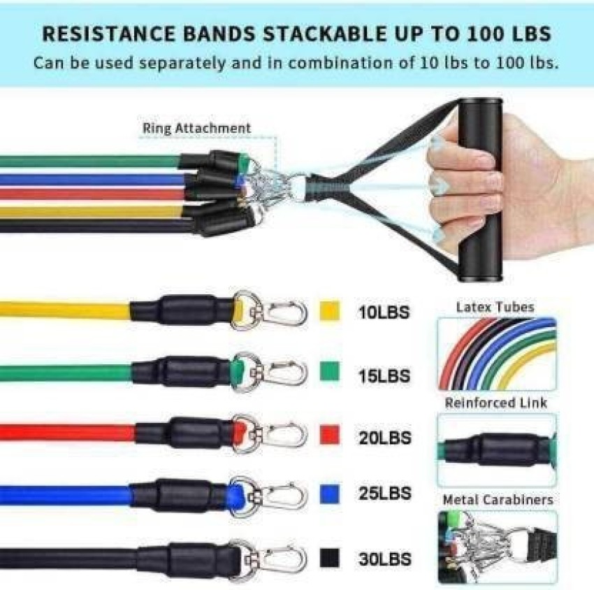 Shopeleven RESISTANCE BAND SET 5 Level Resistance Bands Set toning