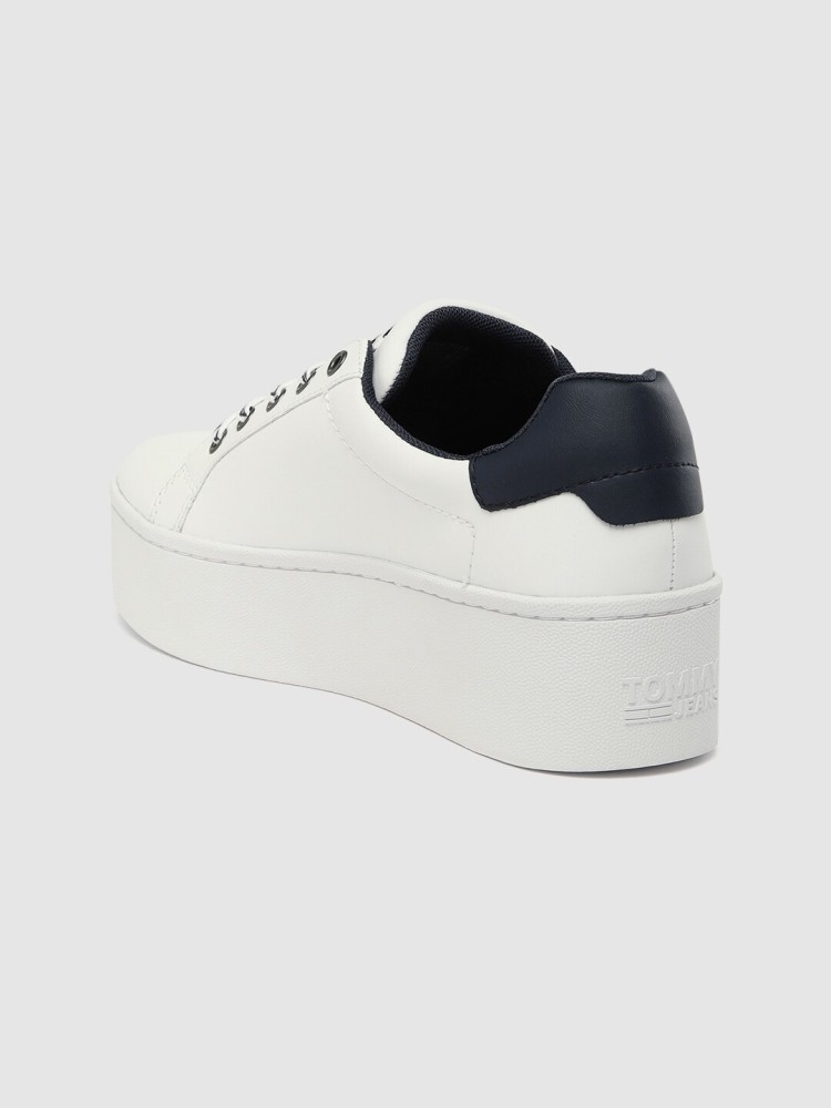 sneakersy tommy hilfiger leather flatform sneaker fw0fw04089 white 100