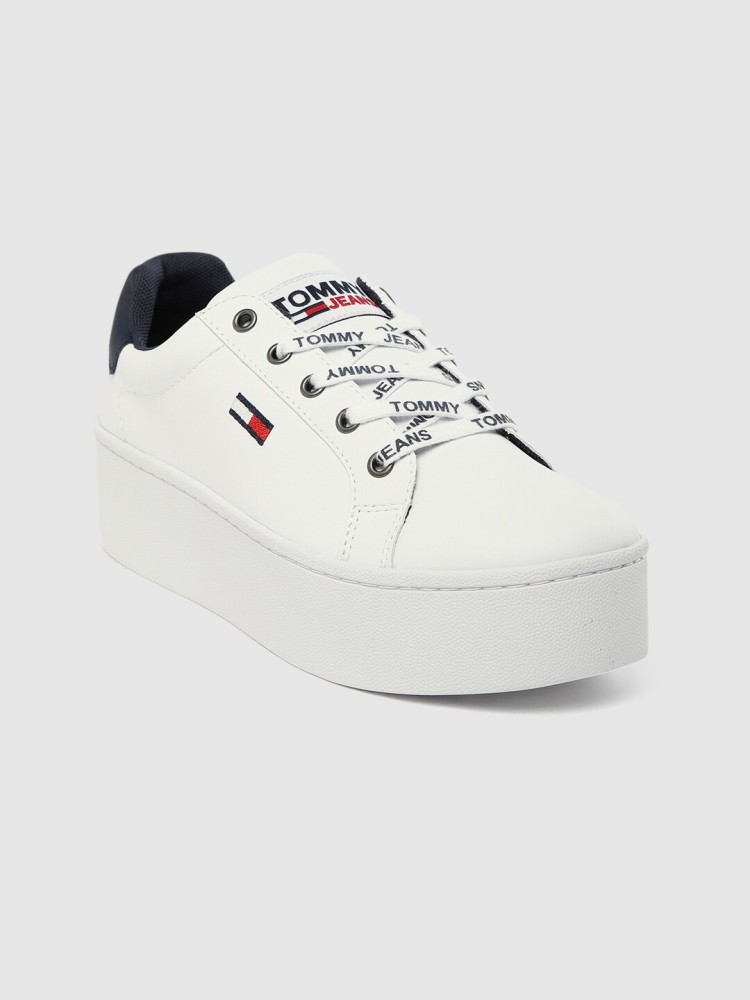 sneakersy tommy hilfiger leather flatform sneaker fw0fw04089 white 100