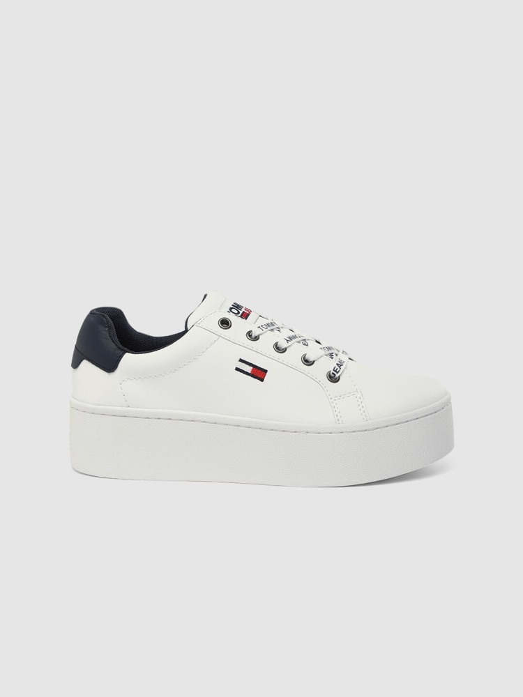 sneakersy tommy hilfiger leather flatform sneaker fw0fw04089 white 100