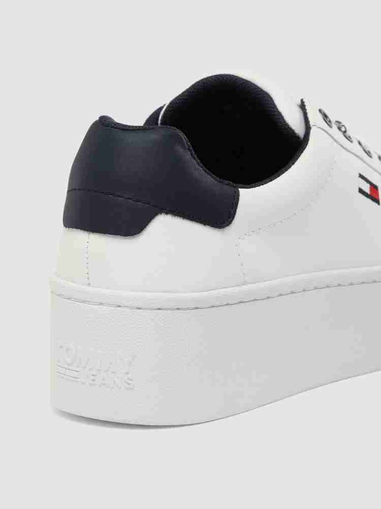 sneakersy tommy hilfiger leather flatform sneaker fw0fw04089 white 100