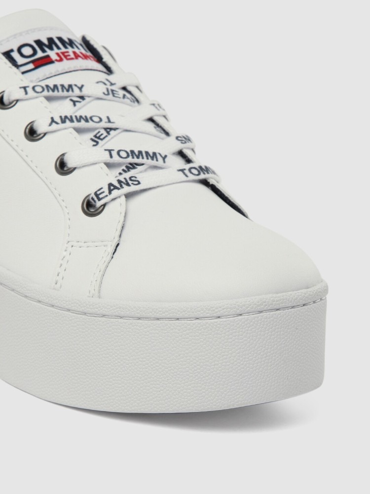 sneakersy tommy hilfiger leather flatform sneaker fw0fw04089 white 100