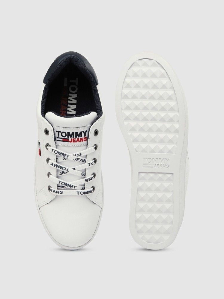 sneakersy tommy hilfiger leather flatform sneaker fw0fw04089 white 100