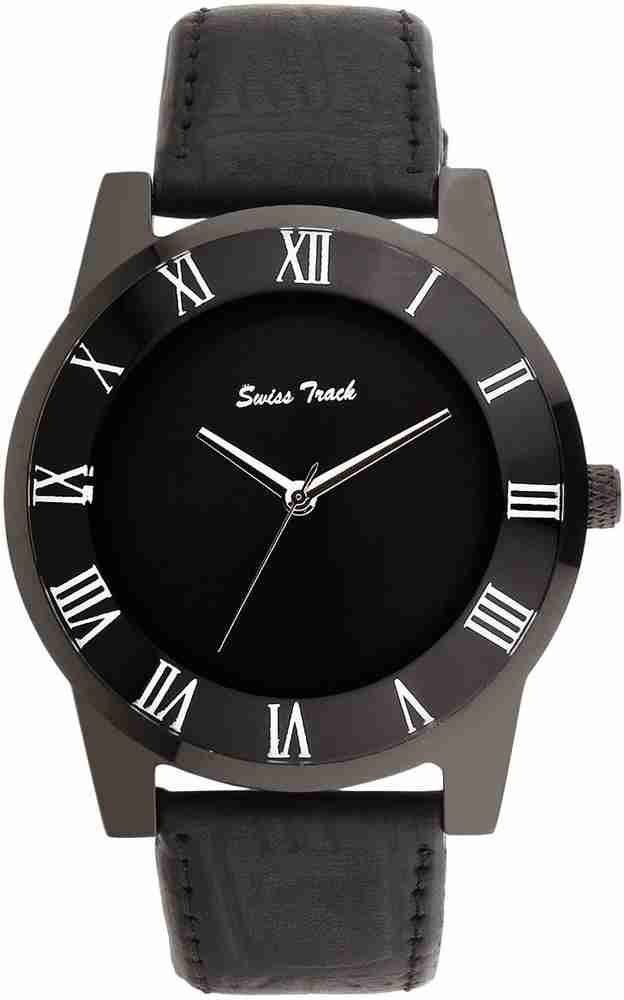swiss track Analog Watch For Men Buy swiss track Analog Watch For Men STT 25 Black Case Analogue Roman Number 3D Glass Watch For Men s Boy s Online at Best Prices in