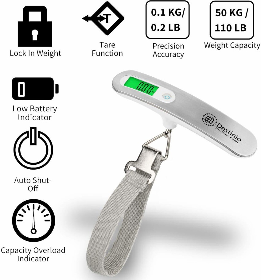 Buy Destinio Metal Travel Luggage Weighing Scale, 50Kg Capacity