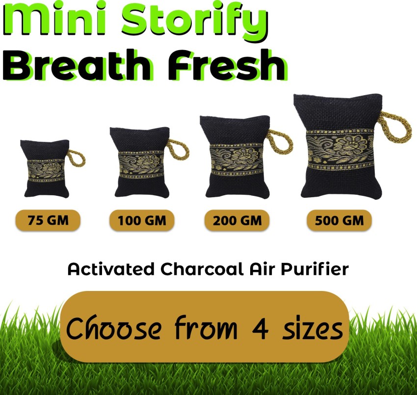 Mini Storify Activated Charcoal Air Purifier - Non-Electric Deodorizer, Odor  Absorber and Dehumidifier Pouch Combo Pack