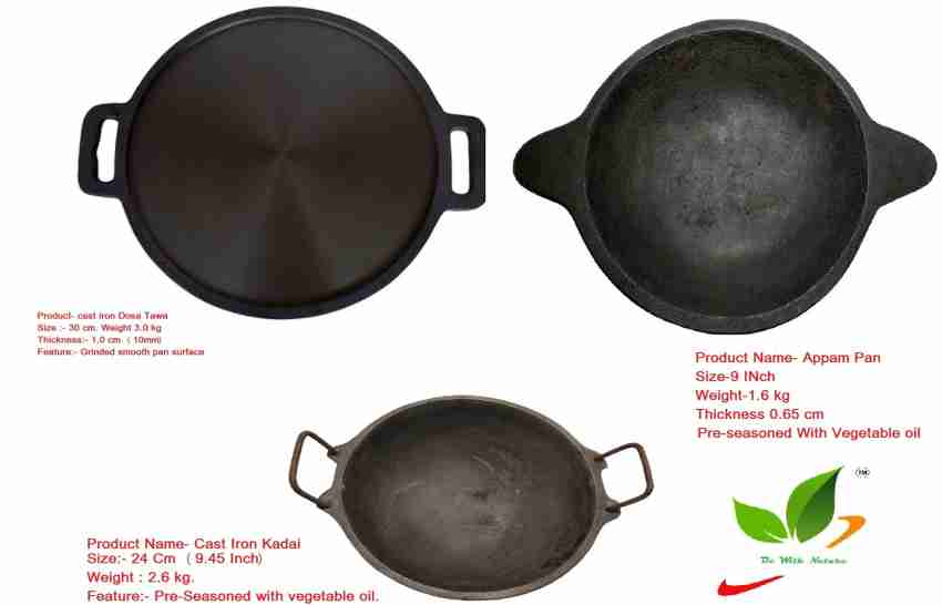 Heavy Duty Iron Kadai (WOK) - 18'', 20'', 24'', 30