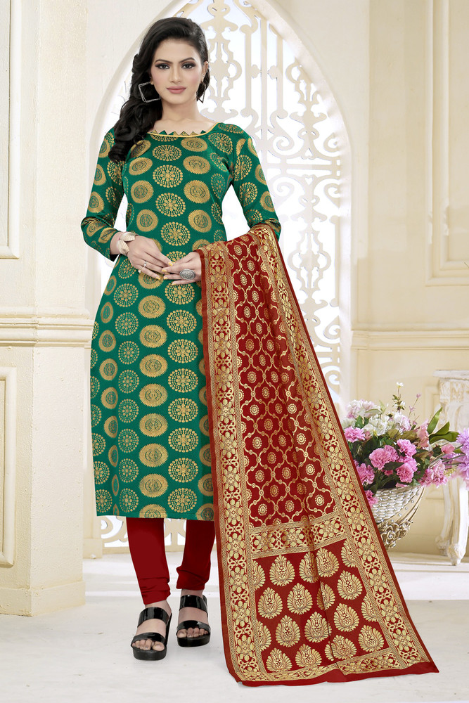 VASALI Cotton Silk Self Design Salwar Suit Material Price in India