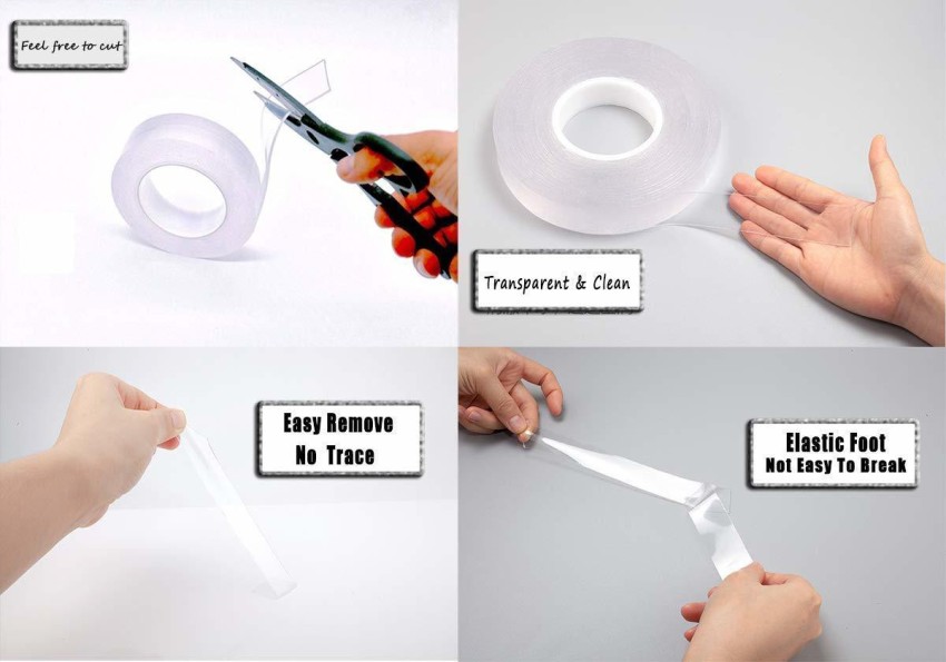 Nano Magic Double-Sided Tape Clear Washable Adhesive Invisible Gel  Anti-Slip 