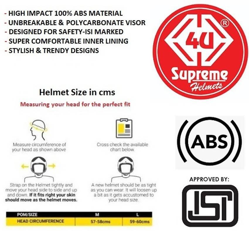 100 status store helmet size chart
