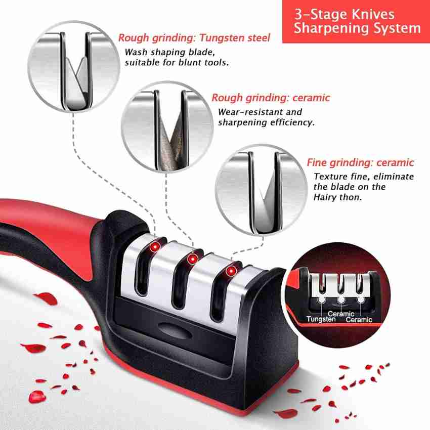 1pc Knife Sharpener 3/4 Stage Knife Sharpening Tool for Dull Steel