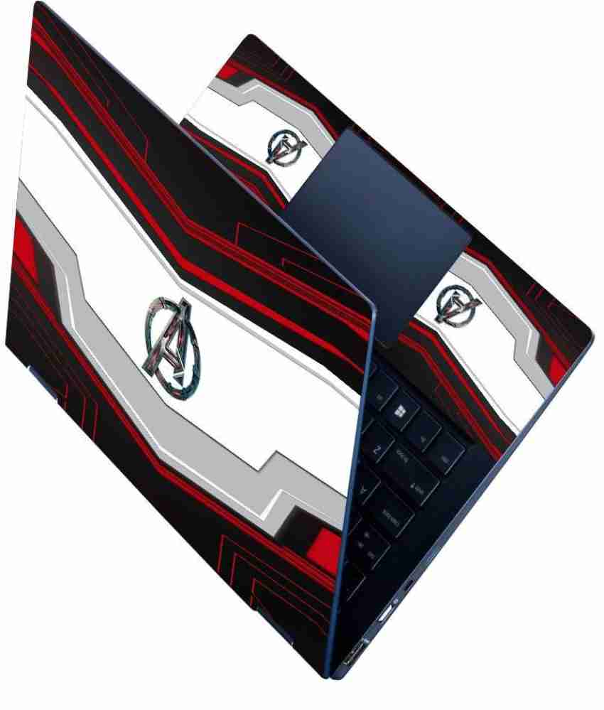 dzazner HD Printed Full Panel Laptop Skin Sticker Vinyl Fits Size Upto 15.6  inches No Residue, Bubble Free - A Shield Red Black Abstract Stretchable Vinyl  Laptop Decal 15.6 Price in India 