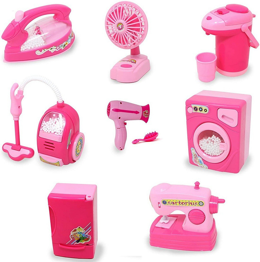 Amaflip 8 Pieces Household Home Appliances Play Set Toys for Girls
