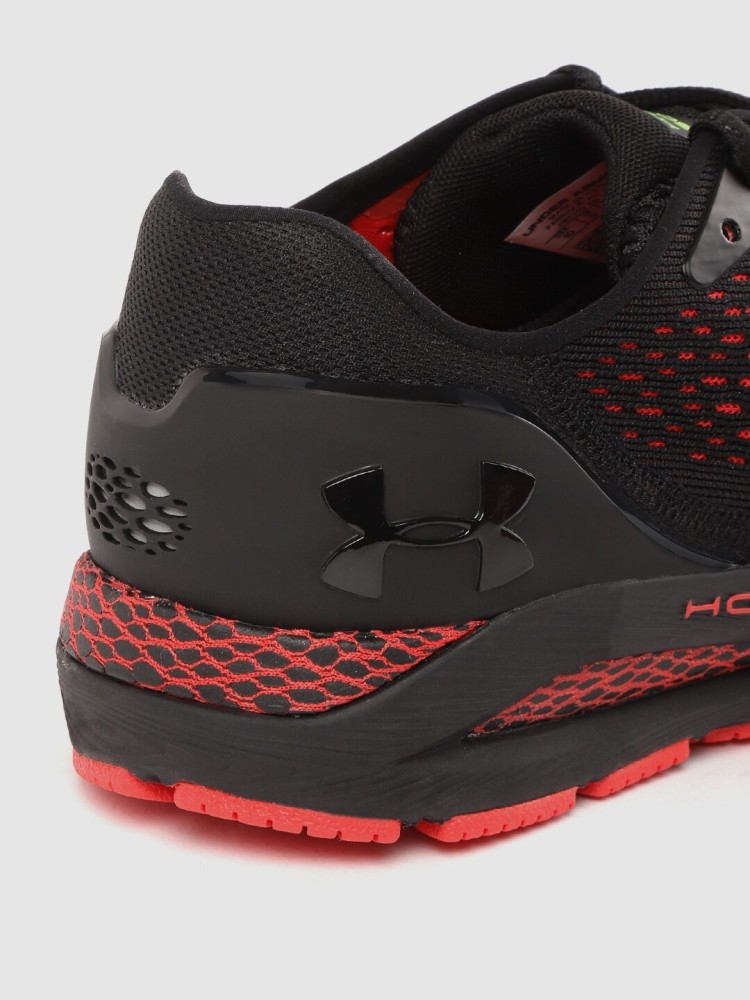 Mens black and sales red under armour shoes