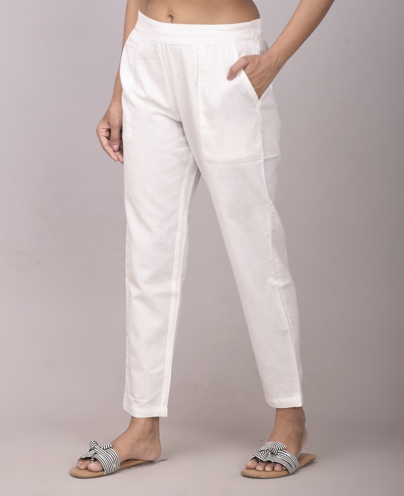 BDG White Cindy LowRise Linen Trousers  Urban Outfitters UK