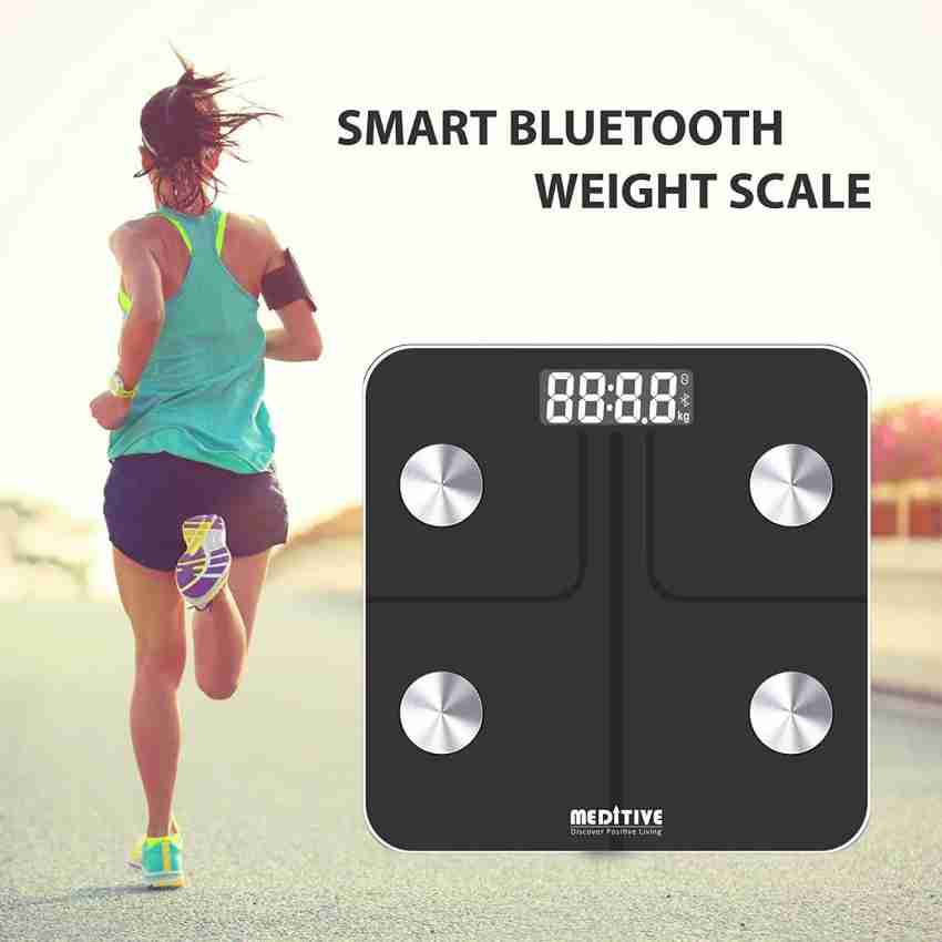 MEDITIVE Bluetooth Digital BMI Weight Scale with Body Fat Analyzer and Fitness  Body Composition Monitor, with Mobile App 