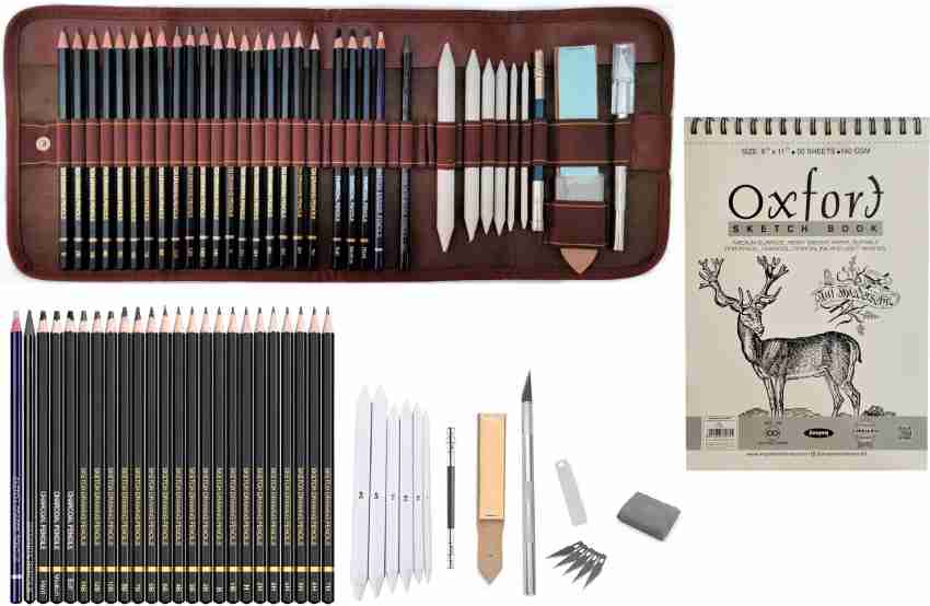 51/29pcs/set Professional Drawing Kit Wood Pencil Sketching