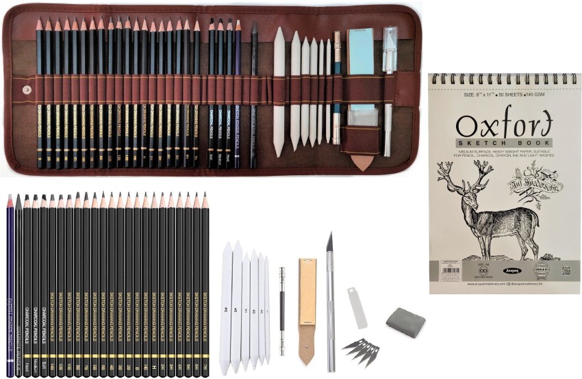 36 PCS Professional Sketch & Drawing Art Tool Kit With Graphite