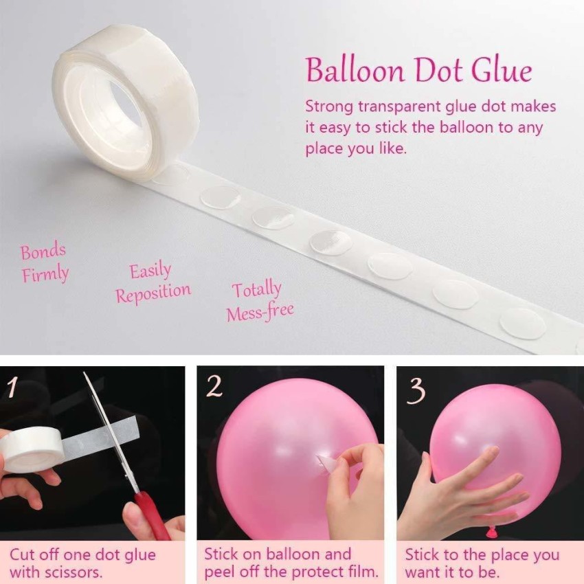 1X(4 Glue Point Balloon Glue Removable Adhesive Sided of Glue Tape for  Balloon