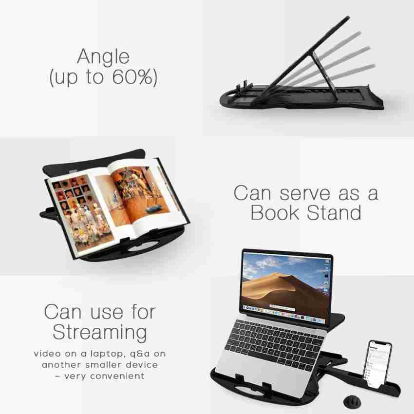 STRIFF Adjustable Laptop Stand Patented Riser Ventilated Portable Foldable  Compatible with MacBook Notebook Tablet Tray Desk Table Book with Free  Phone Stand(White) Laptop Stand Price in India - Buy STRIFF Adjustable  Laptop