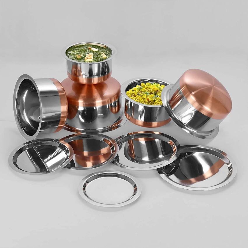 Copper Coated Stainless Steel Kadai - 850 ml