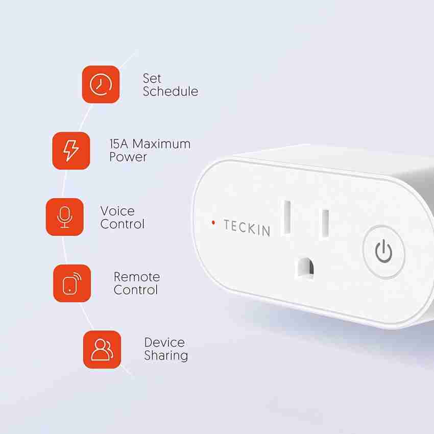 TECKIN Smart Plug WiFi Outlet 16A with Energy Monitoring works Alexa and  Google