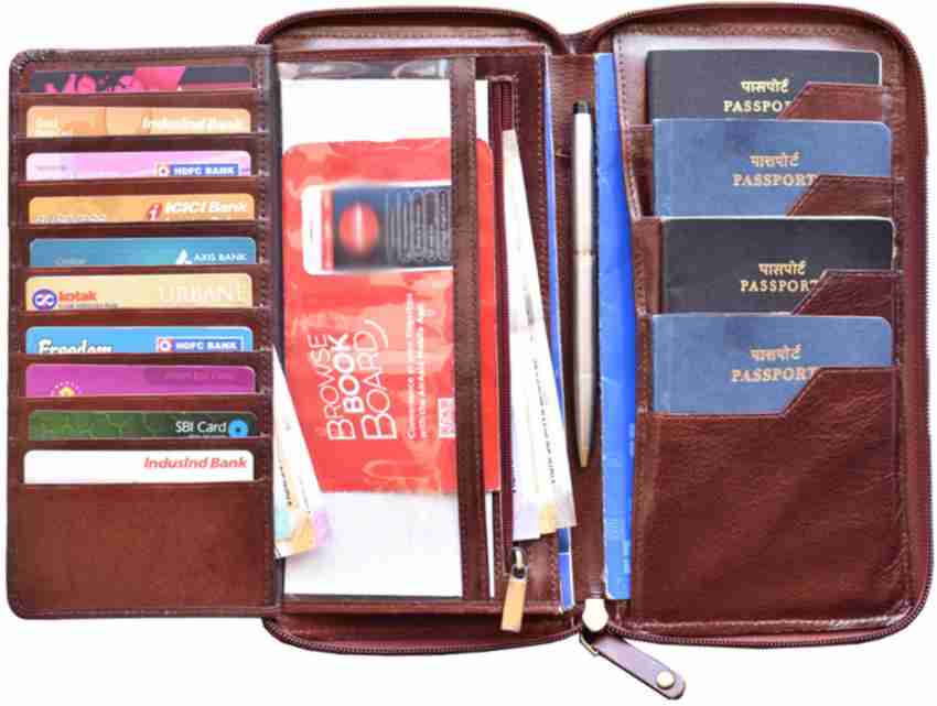 Abys 100% Genuine Leather Travel Wallet//Passport Holder//Passbook Holder For Men & Women