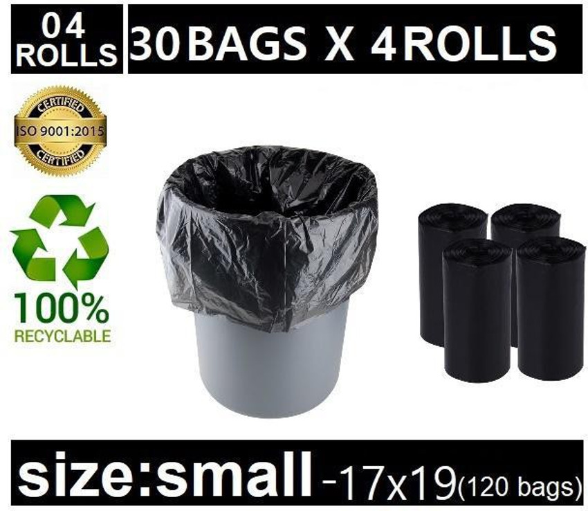 VAANIFORMATION Black Dustbin Covers 100 Biodegradable 7 L 17x19