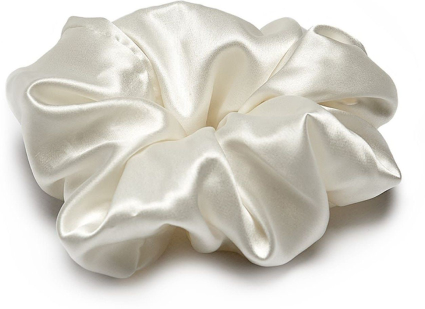 hummanbird Pure White Silk Scrunchies Soft Hair Tie Satin Hair