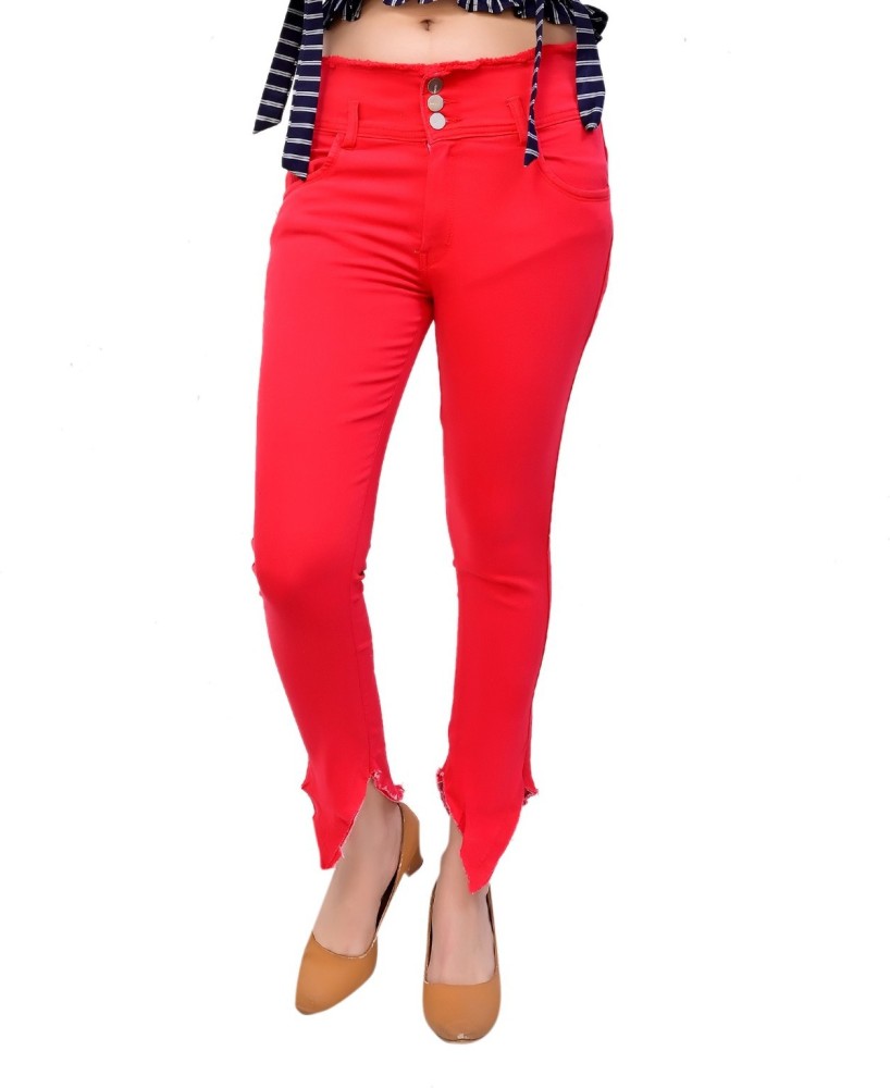 Hikky Skinny Women Red Jeans - Buy Hikky Skinny Women Red Jeans