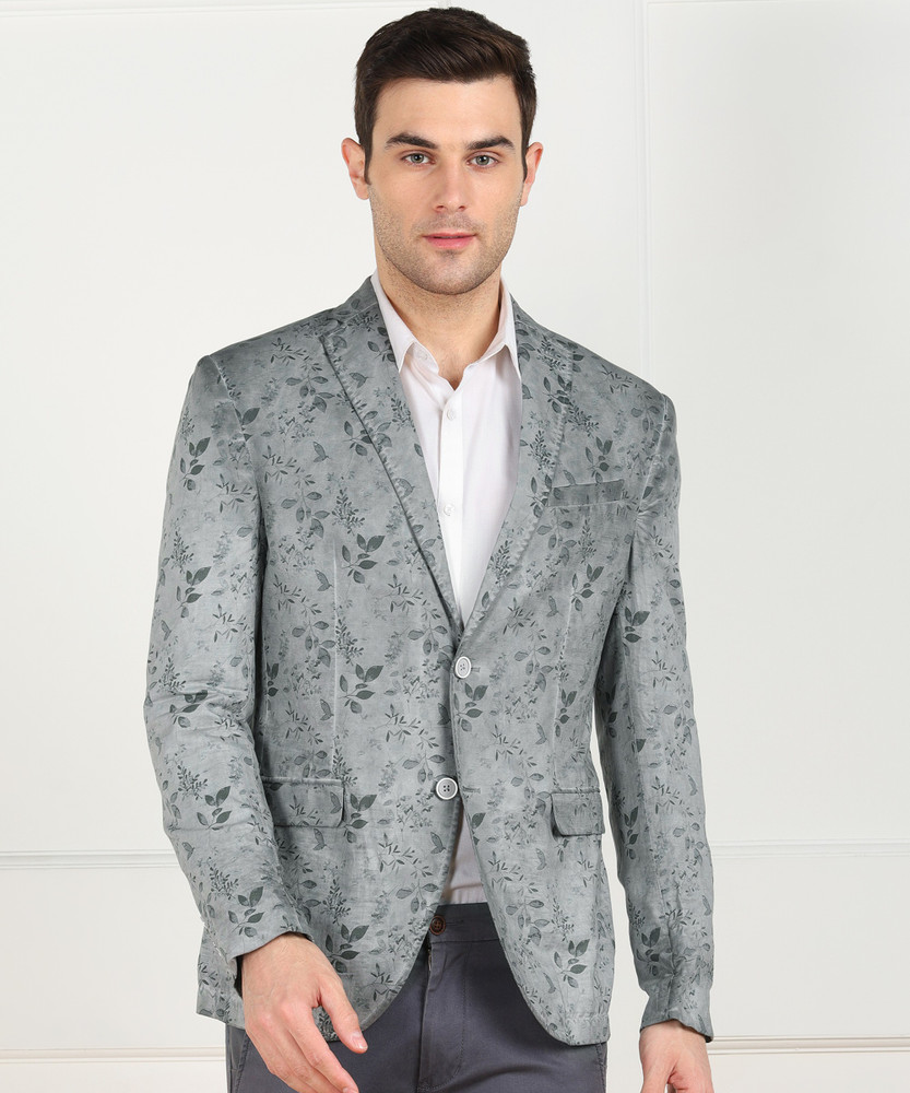 Blackberrys Printed Single Breasted Casual Men Blazer