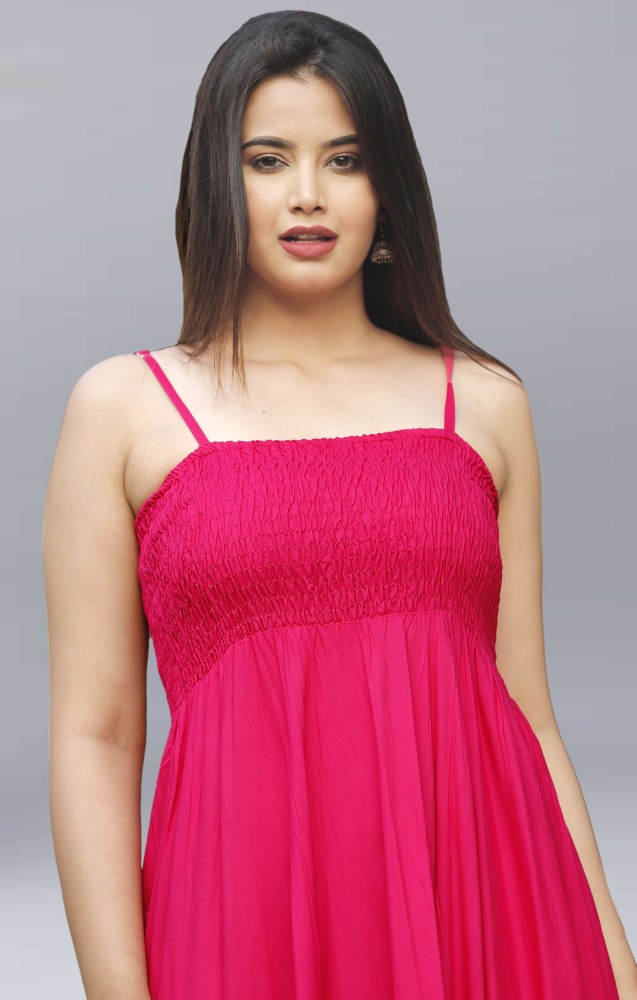 Pink color one piece dress deals