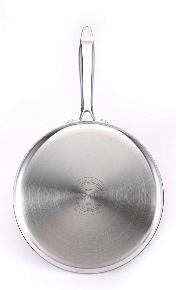 Bergner Stainless Steel 3-Ply 3.1 Liter 26 cm Saute pan With Lid Induction  Base