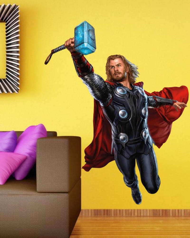 Adesivo parete effetto 3D Marvel supereroe Thor wall stickers – Signorbit