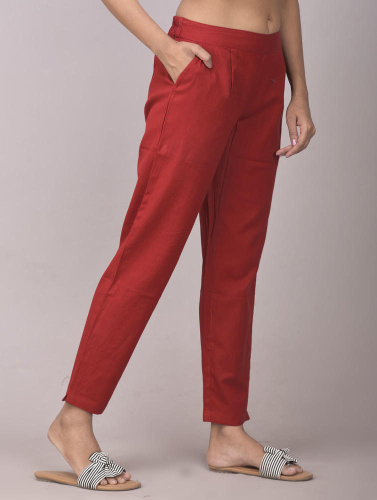 Aggregate 74+ red linen trousers womens best in.duhocakina
